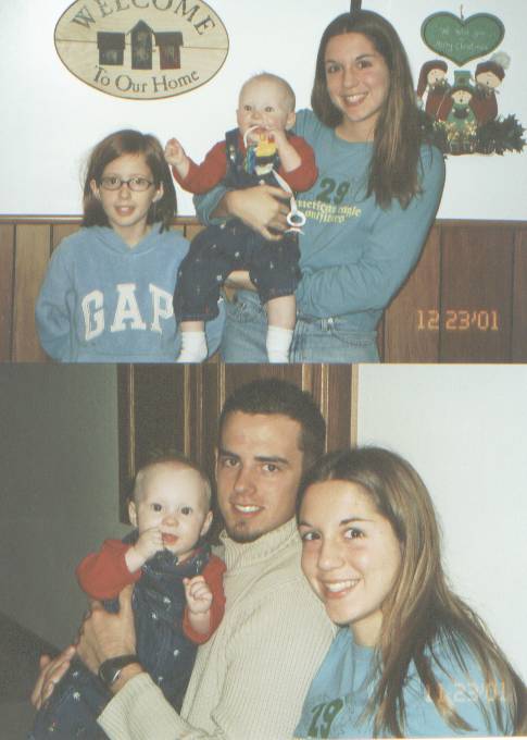 Top-- The 3 grandaughters Grace, Hannah, & Rachel   Bottom--  Hannah, Nathan, & Rachel